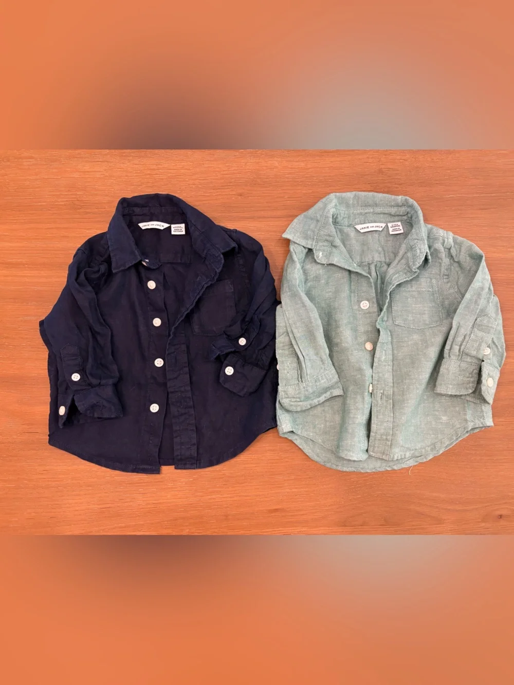 Set of 2 Janie and Jack Baby Linen Button-Down Shirts